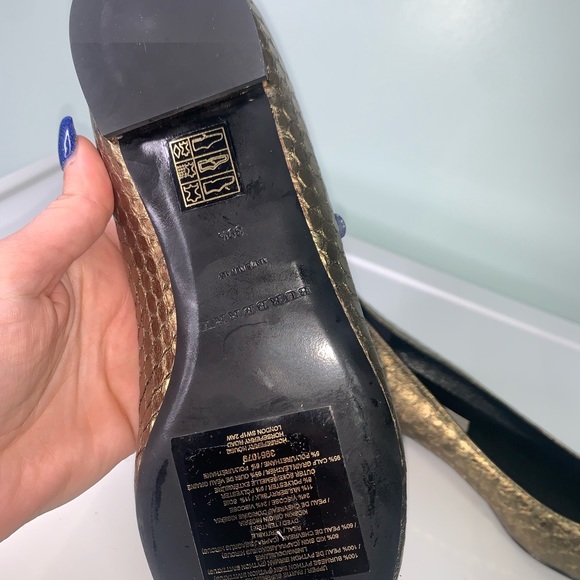 burberry burmese python skin metallic flats 39.5 new - Picture 11 of 12